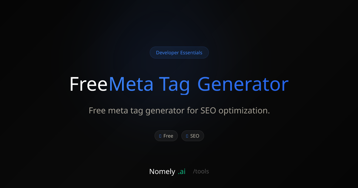 Free Meta Tag Generator - Free meta tag generator for SEO optimization ...