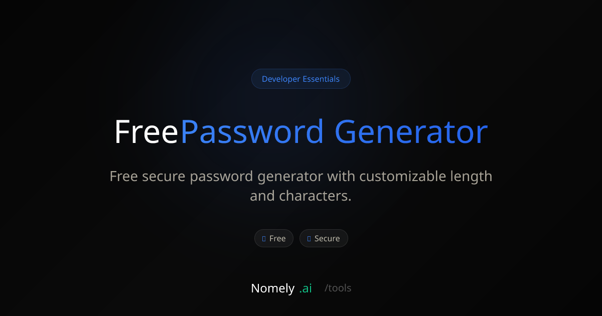 Free Password Generator - Free secure password generator with ...