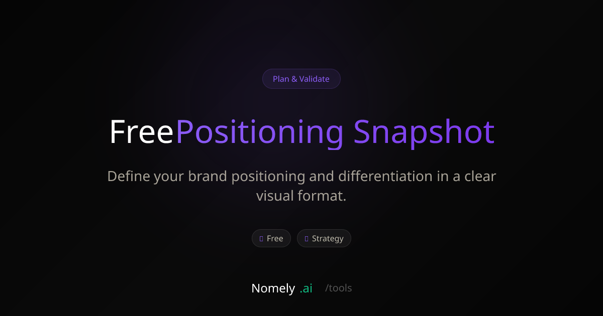 Free Positioning Snapshot - Define your brand positioning and ...